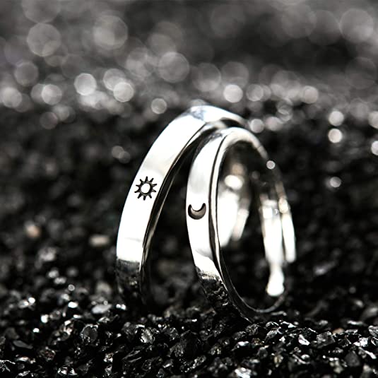 Sun and Moon ring pair S925