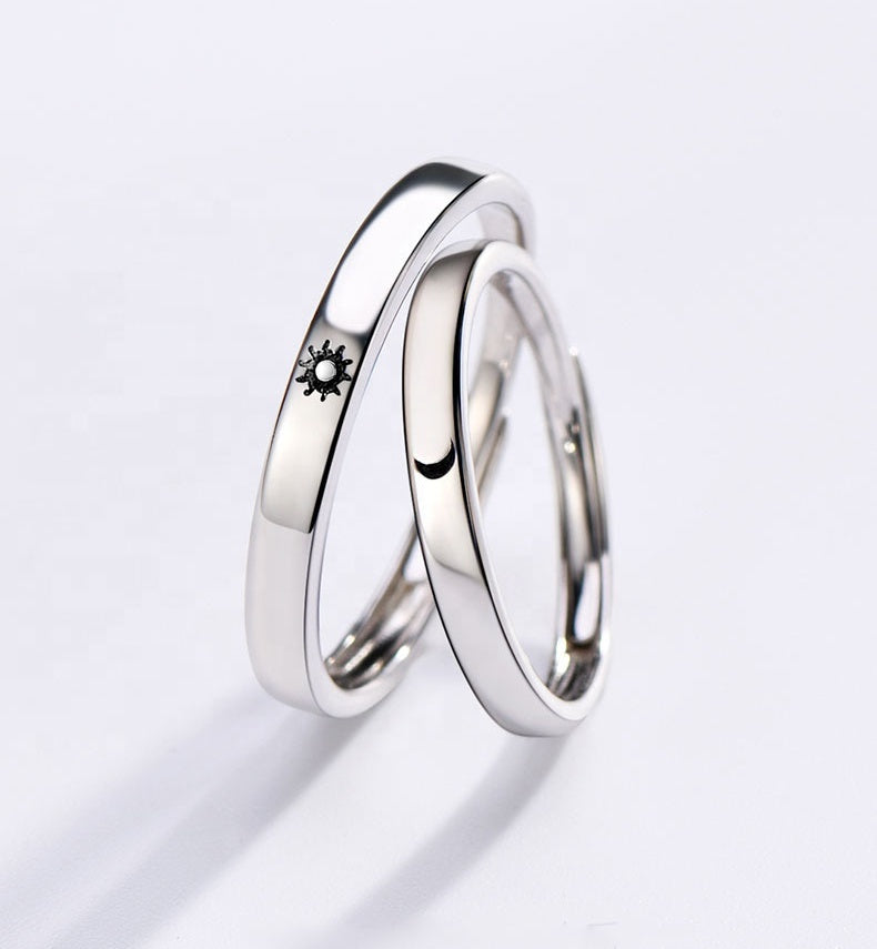 Sun and Moon ring pair S925