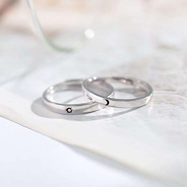 Sun and Moon ring pair S925