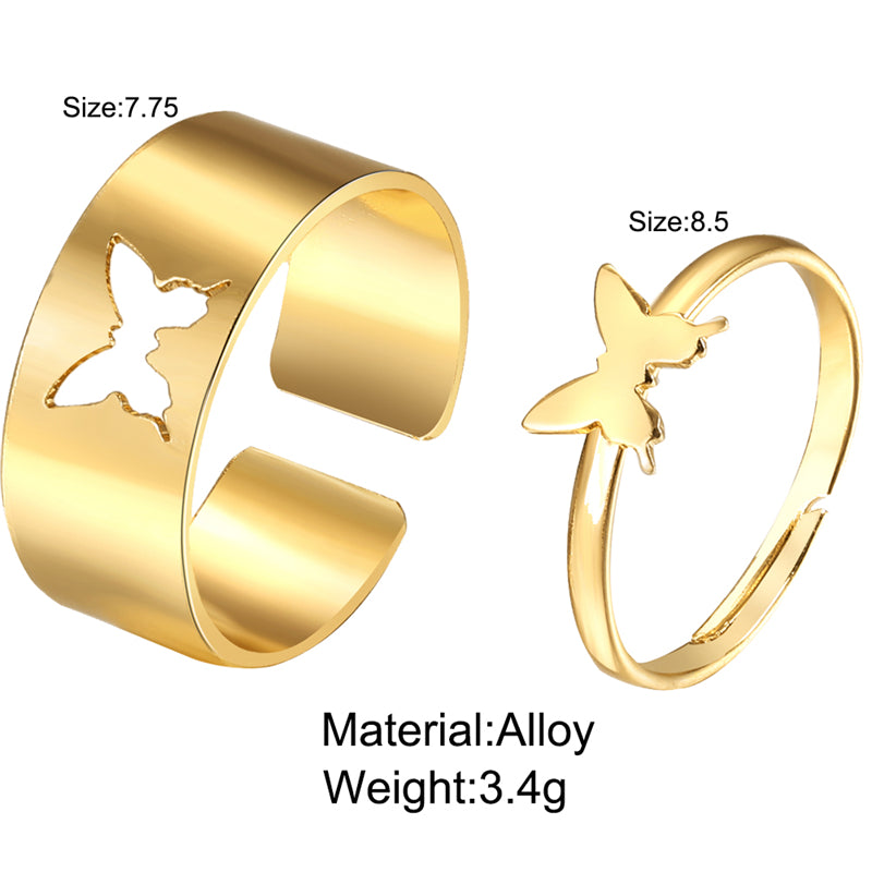 925 Butterfly rings pair