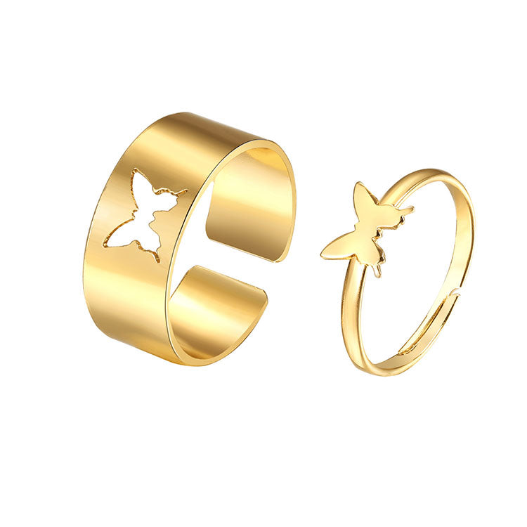 925 Butterfly rings pair