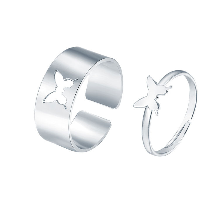 925 Butterfly rings pair