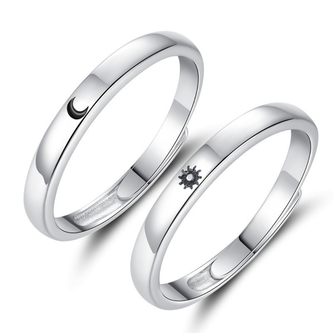 Sun and Moon ring pair S925